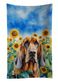 Bloodhound in Sunflowers Kitchen Towel