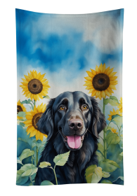 Flat-Coated Retriever in Sunflowers Kitchen Towel