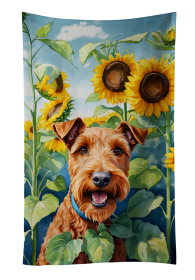 Irish Terrier in Sunflowers Kitchen Towel