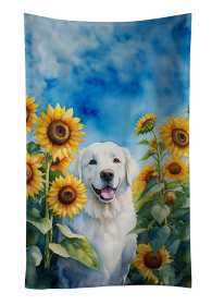 Kuvasz in Sunflowers Kitchen Towel