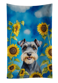 Schnauzer in Sunflowers Kitchen Towel