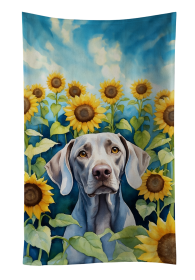 Weimaraner in Sunflowers Kitchen Towel