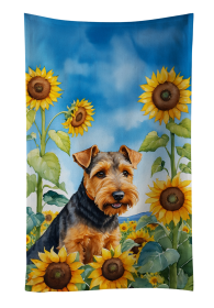 Welsh Terrier in Sunflowers Kitchen Towel