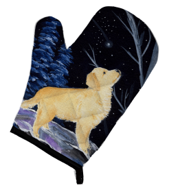 Starry Night Golden Retriever Oven Mitt