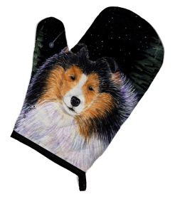 Starry Night Collie Oven Mitt