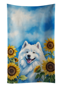 Samoyed in Sunflowers Kitchen Towel (Color: 198453049629)