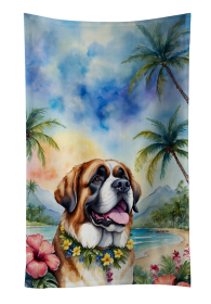 Saint Bernard Luau Kitchen Towel (Color: 198453047779)