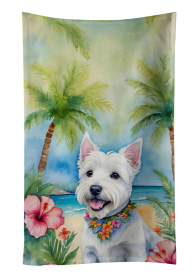 Westie Luau Kitchen Towel (Color: 198453048028)