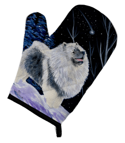 Starry Night Keeshond Oven Mitt (size: 8.5 x 12)