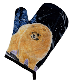 Starry Night Pomeranian Oven Mitt (size: 8.5 x 12)